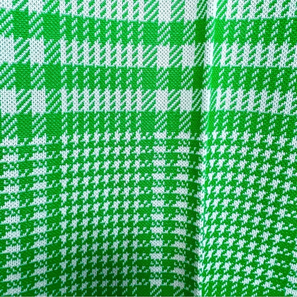 Vintage Mid Century Mod Kelly Green Houndstooth Wide Leg Pants Grandma - Picture 4 of 5